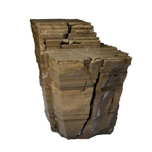 Cliff Ledge Path Stylized 3D model, stylized isometric environment render, showing stratified stone, rock faces.