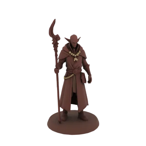 Dark Fantasy Elf Wizard Miniature STL