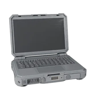 Rugged Portable Workstation 3D model, three-quarter front view, AR viewer studio render, showing detail and scale.