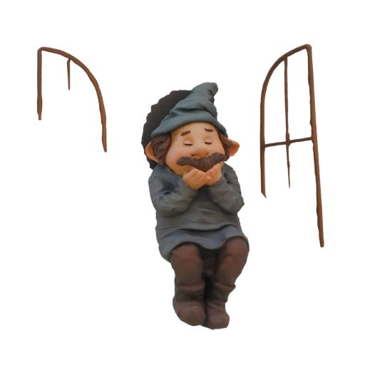 Whimsical Gnome Figurine with Mustache