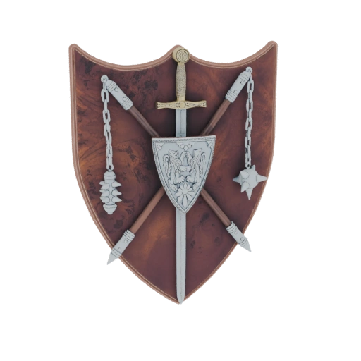 Medieval Heraldic Shield with Weapons