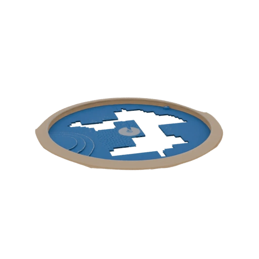 Abstract Circular Terrain with Water Features