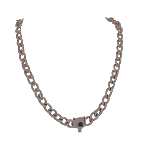 Chain Collar Necklace scene ready 3D model, top-down studio render, showing necklace silhouette and surface contrast.