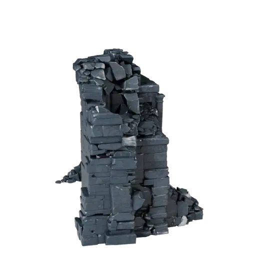 Fantasy Dungeon Entrance Unity 3D model, isometric viewport view, showing aged stone, built remnants.