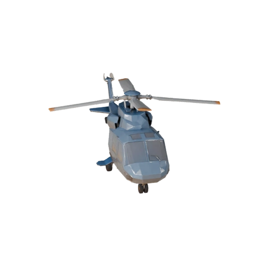Modelo 3D de Helicóptero de Resgate Baixo Poli para Unity e Unreal
