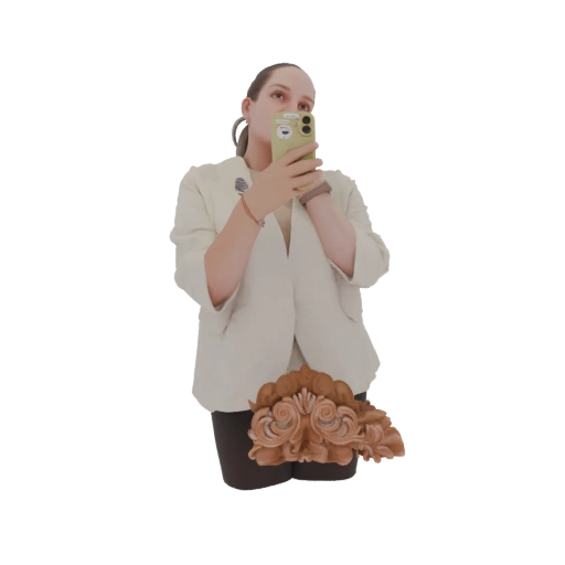 Woman Taking a Selfie with a Bouquet