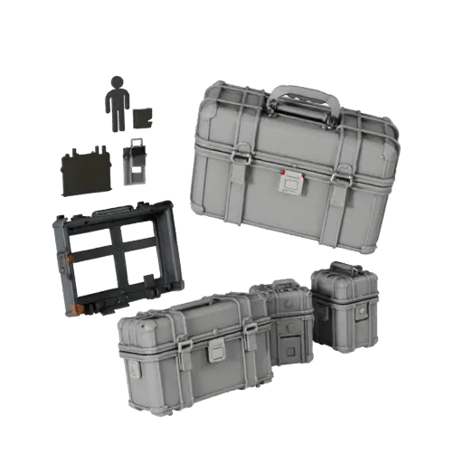 Sealed Ammo Case High Poly 3D model, close-up studio render, showing plastic, usable openings.