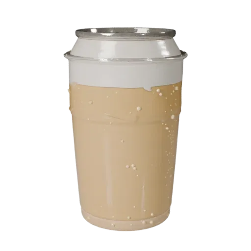 Cold Soda Can Product Viz 3D model, three-quarter studio product render, showing glass, container shape.