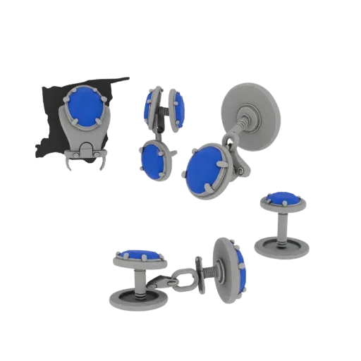 Diamond Gem Set Shirt Stud 3D model, isometric collectible display render, diamond finish.