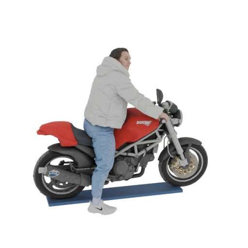 Woman on Ducati Motorcycle 3D Model