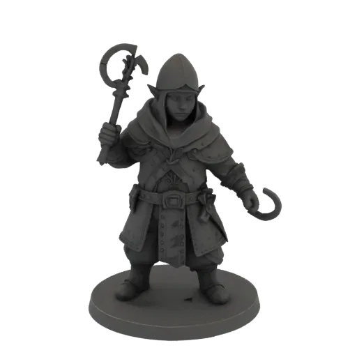 Medieval Dwarf Druid Miniature STL - Aiming