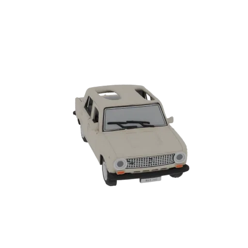 3D model of a beige Lada 2101 "Kopeyka" convertible, viewed from a three-quarter front angle against a white background.