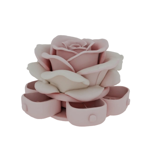 Pink Rose Jewelry Box Organizer 3D Model