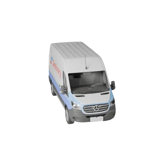 Delivery Van 3D Model for Unity - Low Poly Game Asset