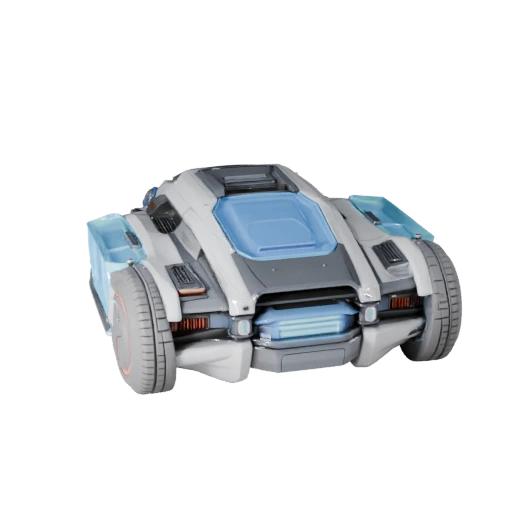 Hoverbus 3D Modell für Unity - Low Poly Game Asset