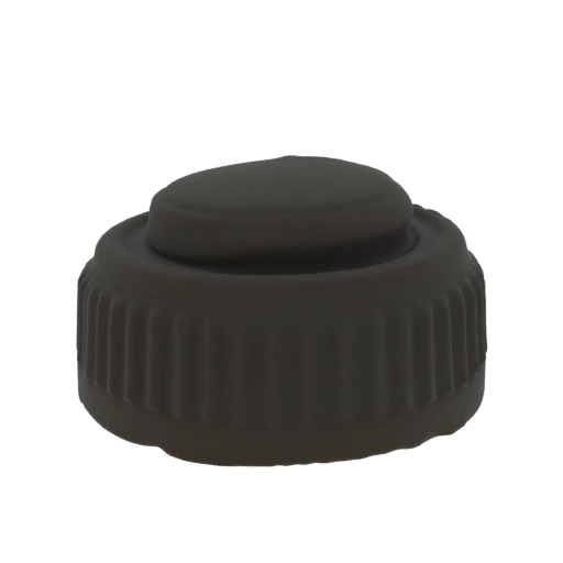 Black Knurled Screw Cap with Domed Top