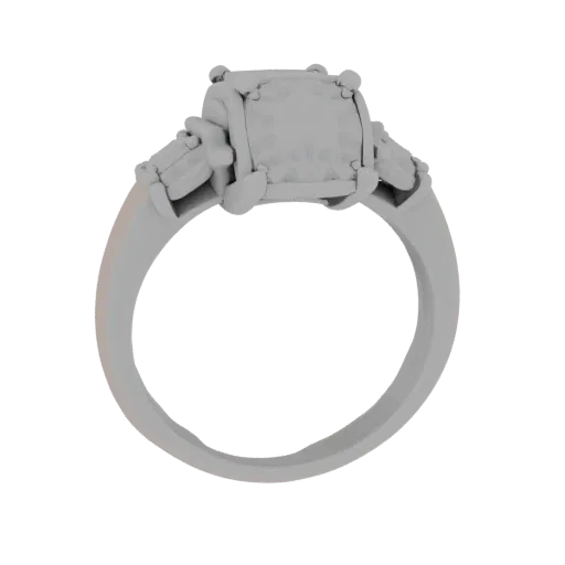 Signet Ring product viz 3D model, side view studio render, with clean topology and PBR shading on the ring.