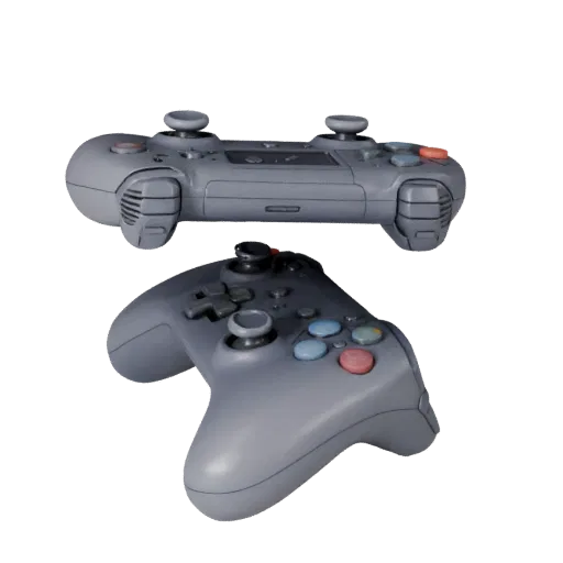 Mini Controller Product Viz 3D model, three-quarter studio product render, showing matte plastic, console proportions.
