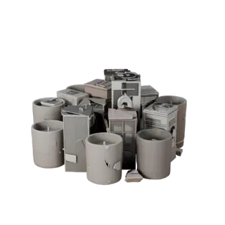 Urban Candle Cluster GLB 3D model, three-quarter AR viewer render, showing paper-like cards.