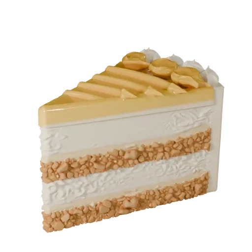 Glazed Layer Cake Printable 3D model, isometric STL render, showing cream, sweet food silhouette.