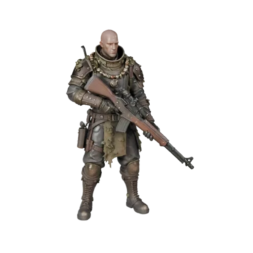 Sci-Fi Armored ENEMY Sniper Character Model - Rigged