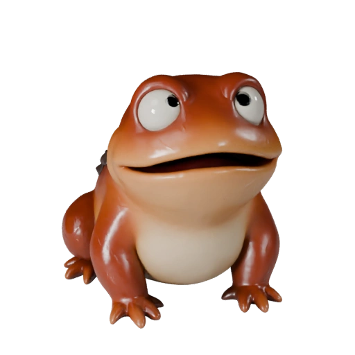 Modelo 3D de Sapo de Desenho Animado - Ativo Estilizado para Animação | Livre de Royalties