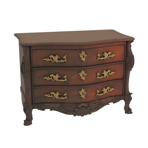 Ornate Louis XV Style Chest of Drawers 3D Model