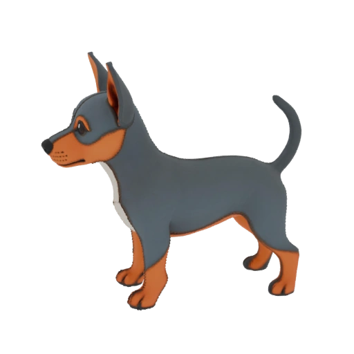 Miniature Pinscher Dog 3D Model