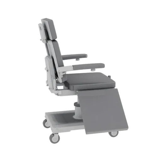 Emergency Exam Chair Printable 3D model, isometric STL render, showing painted metal, clinical silhouette.