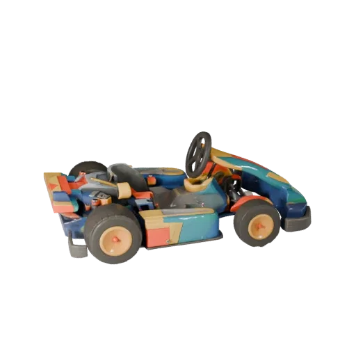 Modèle 3D STL de Karting Imprimable, vue isométrique, atout de véhicule prêt à imprimer avec silhouette spécialement conçue e