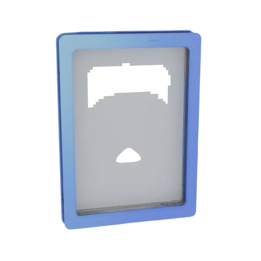 3D model of a rectangular frame with thin 1mm walls, shown on a white background