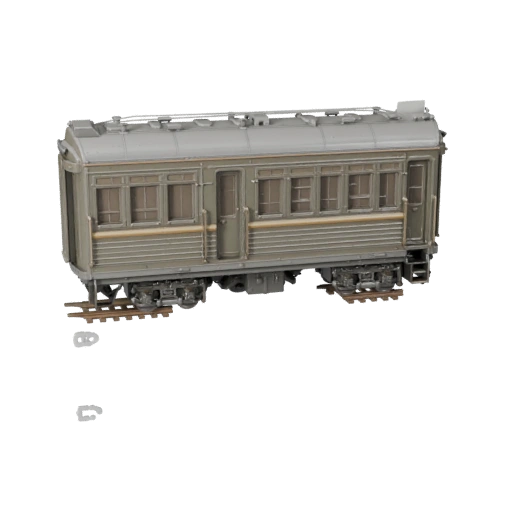 Hohe Poly Oldtimer-Personenzug 3D-Modell für Studio