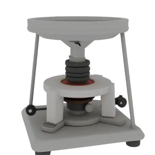 Biology Lab Burner 3D model, side profile view, technical viewport render, showing glass, recognizable lab forms.