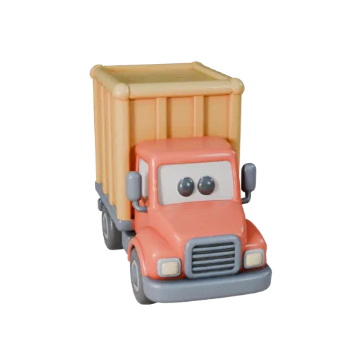 Cartoon Box Truck 3D Model for Stylized Games PBR Asset