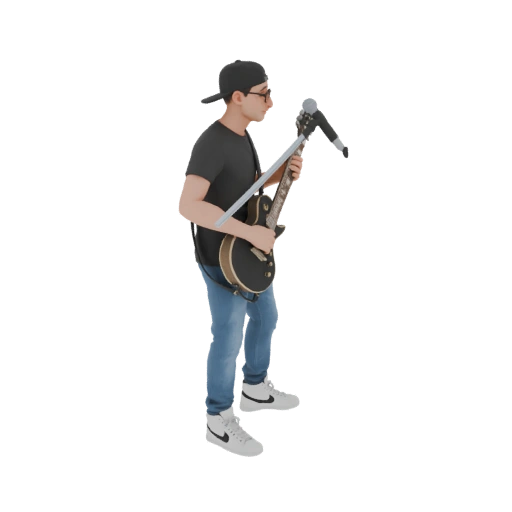 Rockstar Guitarist 3D Model