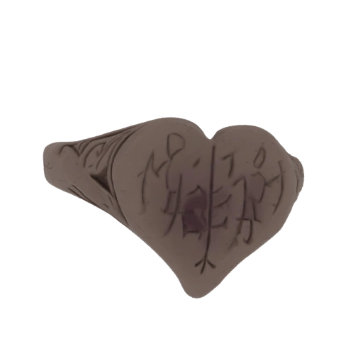 Heart Ring with Engraved Figures