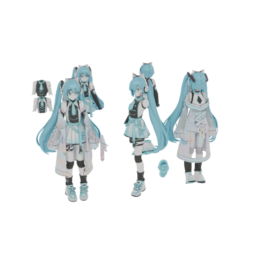 Hatsune Miku Futuristic Outfit 3D Model