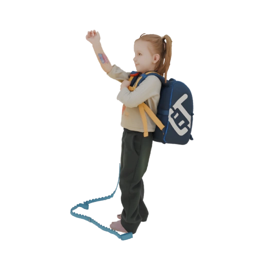 Child with Backpack and Safety Leash