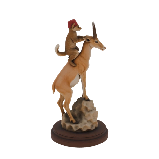 Meerkat Riding Antelope Figurine