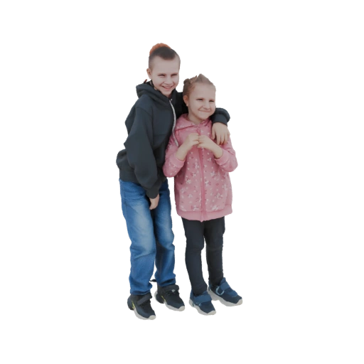 Brother and Sister Hugging 3D Model