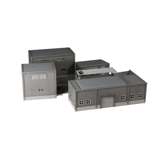 Modular Industrial Kit Blender-ready 3D model, Blender studio render view, showing modular building kit materials and architectural detail