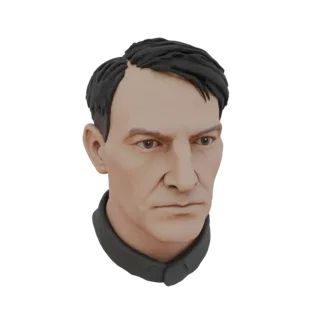 Adolf Hitler bust 3D model, front view, realistic style