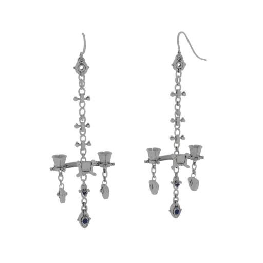 Gold Chandelier Earring 3D model, three-quarter front view, AR viewer studio render, gold finish.