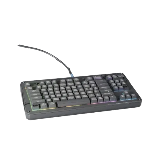 Rgb Mechanical Keyboard Modular 3D model, isometric modular kit view, showing plastic shells, desktop scale.