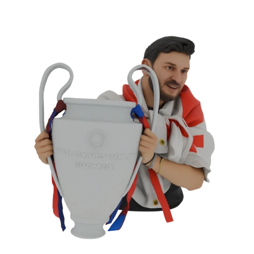 Football Champion with Trophy Bust