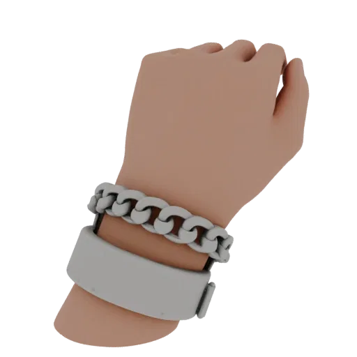 Tennis Bracelet collectible detail 3D model, perspective studio render, highlighting bracelet form and finish detail.