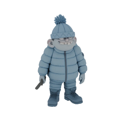 Frosty Winter Character with Knife 3D Model