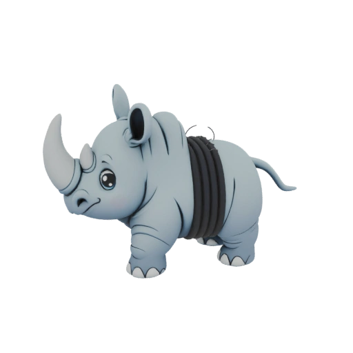 Niedliches Cartoon-Nashorn-Ornament