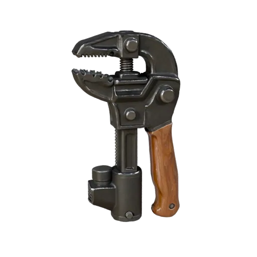 Vintage Clamp High Poly 3D model, close-up studio render, showing painted metal, clear grip zones.
