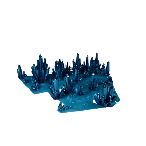 Fantasy Crystal Forest Biome 3D model, game viewport three-quarter view, showing terrain layers, terrain detail.
